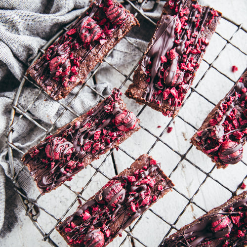 RECIPE: RAW CACAO & BRAZIL NUT HEMP SLICE WITH SOUR CHERRIES