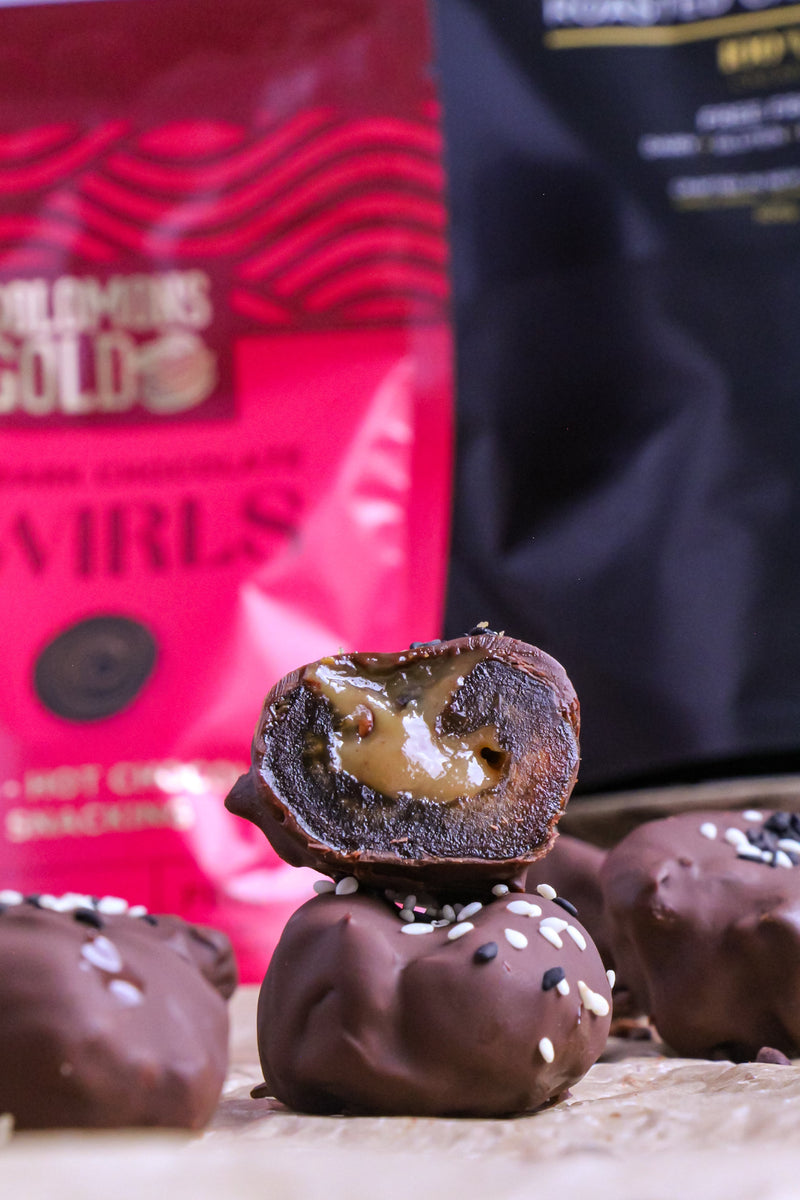 Recipe: Chocolate, Cacao Nib & Tahini dates
