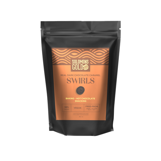 Dark Chocolate Swirls Caramel 58%, 1kg