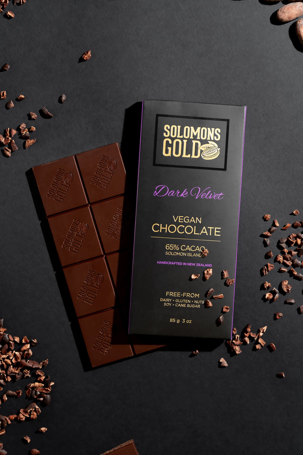 Dark Velvet 65% Chocolate Bar Box - 85g x 12