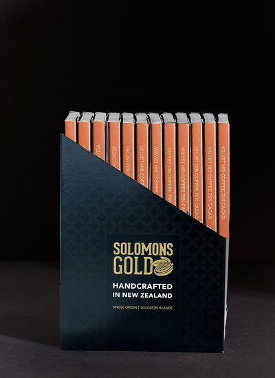 Velvet Nib Coffee 75% Chocolate Bar Box - 85g X 12