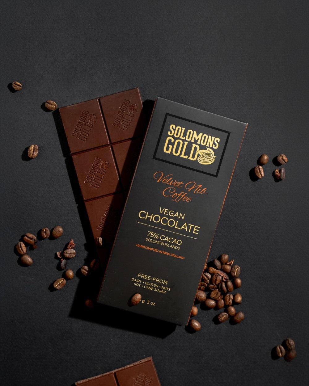 Velvet Nib Coffee 75% Chocolate Bar Box - 85g x 12